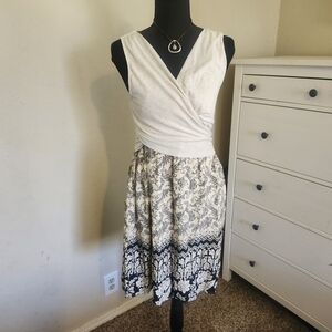 Paper Crane White and Black Mini Dress